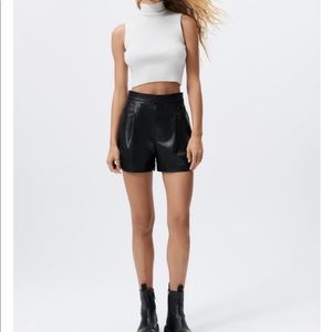 ZARA FAUX LEATHER SHORTS NEVER WORN